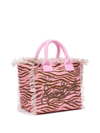 Borsa Colette in canvas di cotone con stampa zebrata