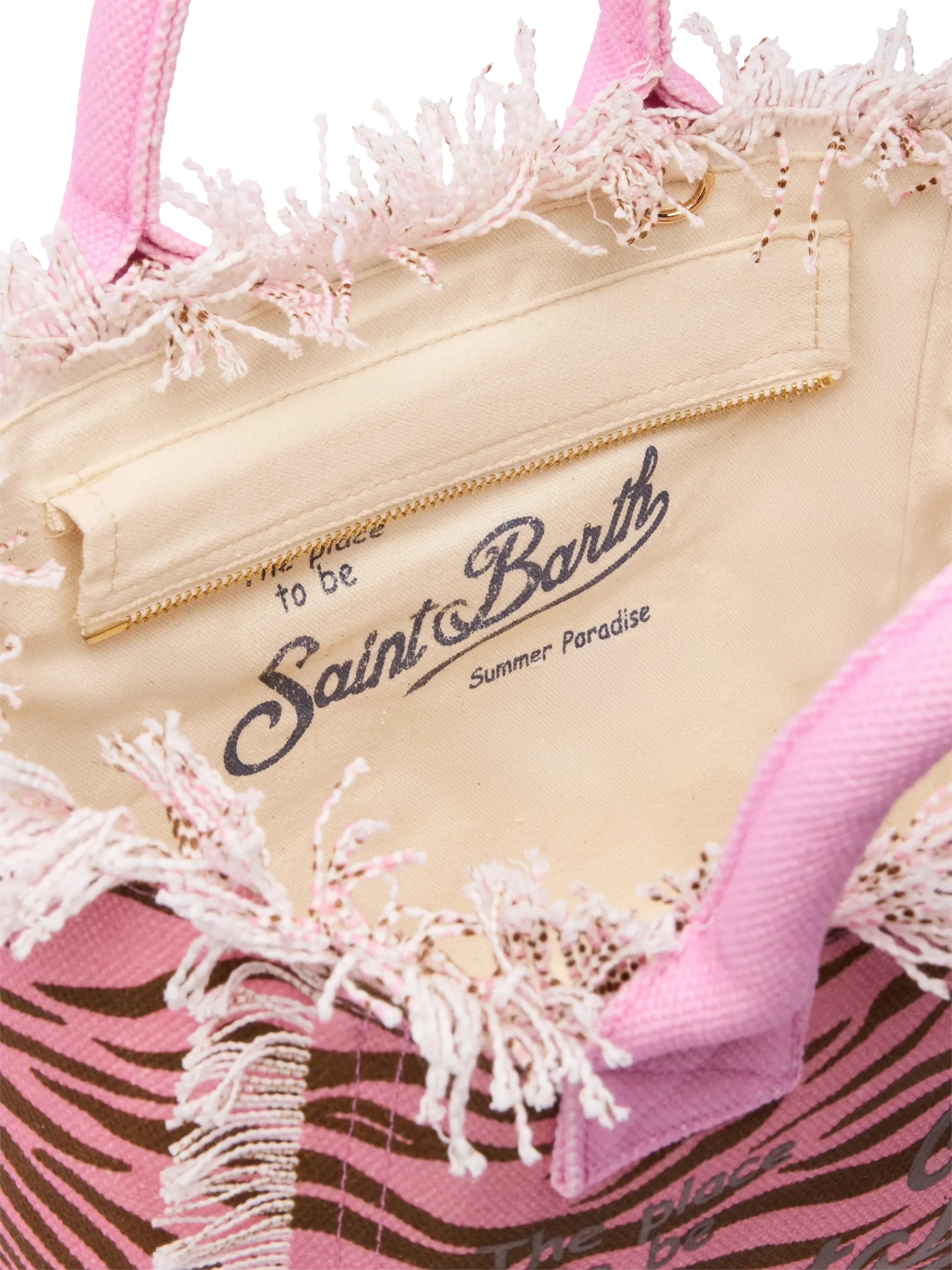 Borsa Colette in canvas di cotone con stampa zebrata