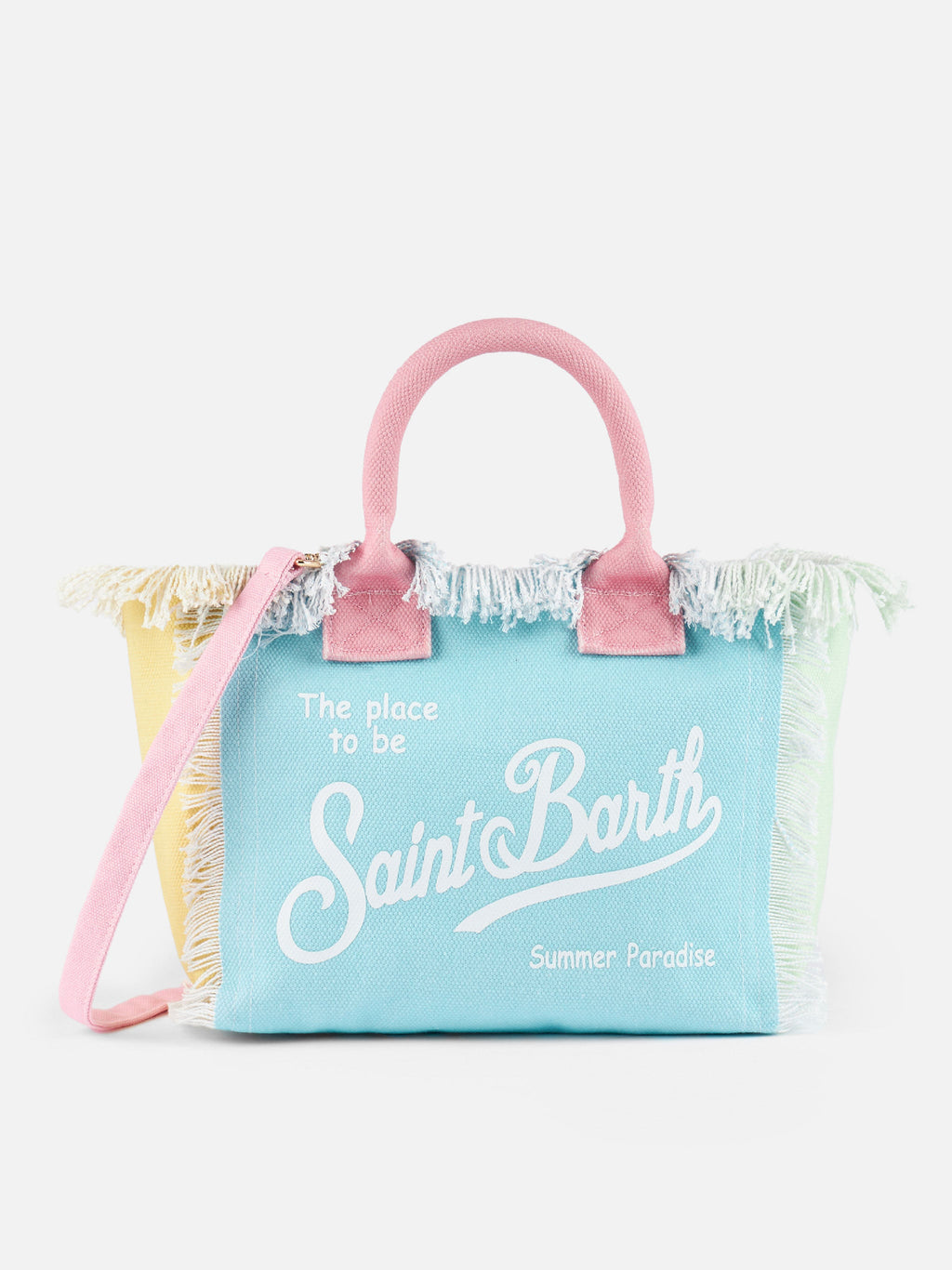 Borsa Colette in canvas di cotone color block