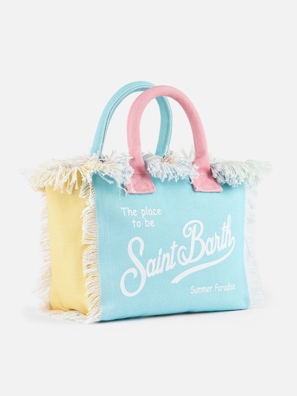 Borsa Colette in canvas di cotone color block