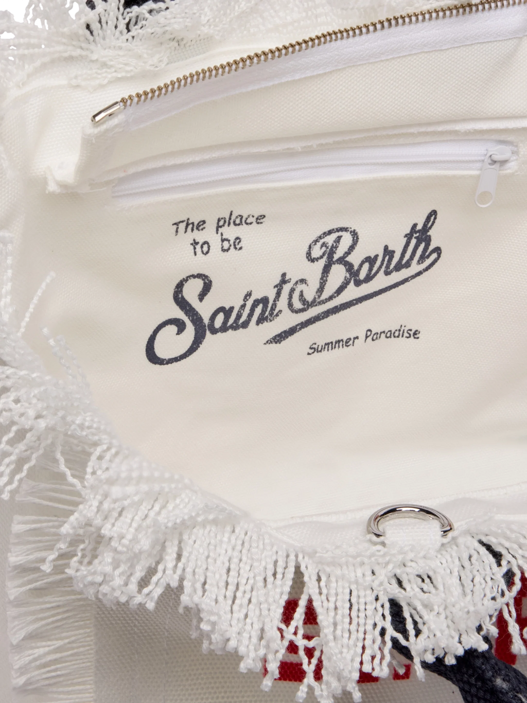 Borsa Colette in canvas di cotone con stampa cartolina St. Tropez
