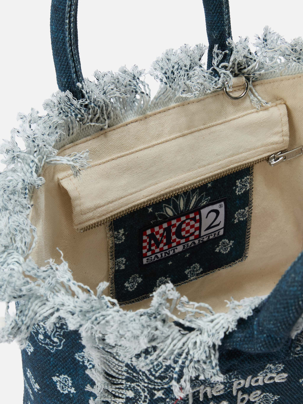 Borsa Colette in canvas azzurro con stampa bandana