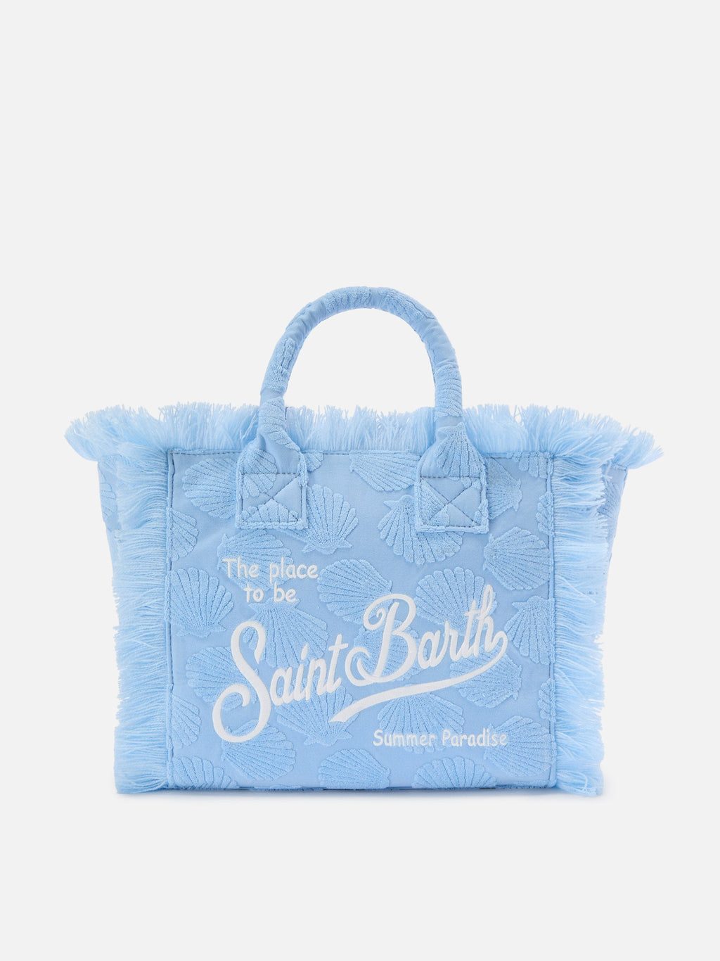 Borsa Colette in tessuto effetto spugna con conchiglie in rilievo