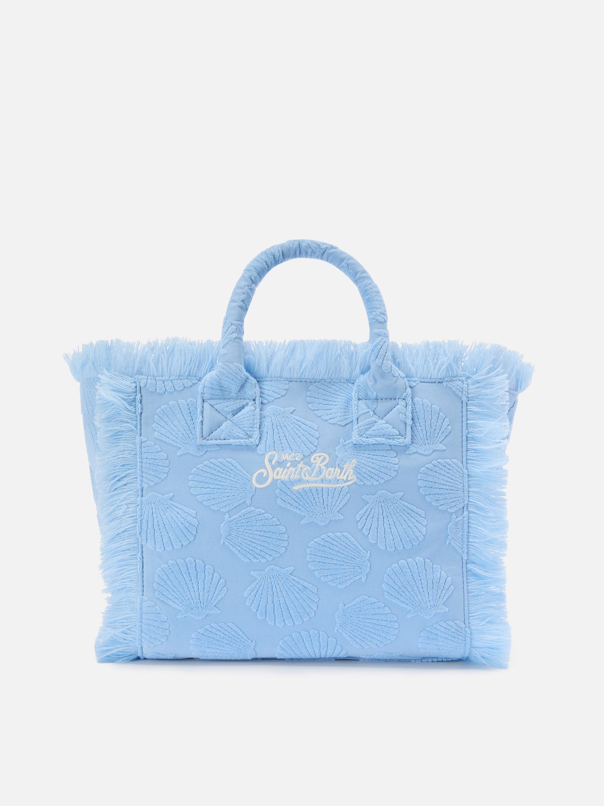 Borsa Colette in tessuto effetto spugna con conchiglie in rilievo