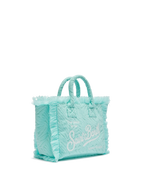Borsa Colette in spugna verde acqua con stampa zebrata in rilievo