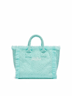 Borsa Colette in spugna verde acqua con stampa zebrata in rilievo