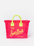 Borsa Colette in spugna fucsia con logo Saint Barth