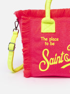 Borsa Colette in spugna fucsia con logo Saint Barth