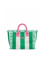 Borsa Colette in spugna verde con stampa a righe verdi
