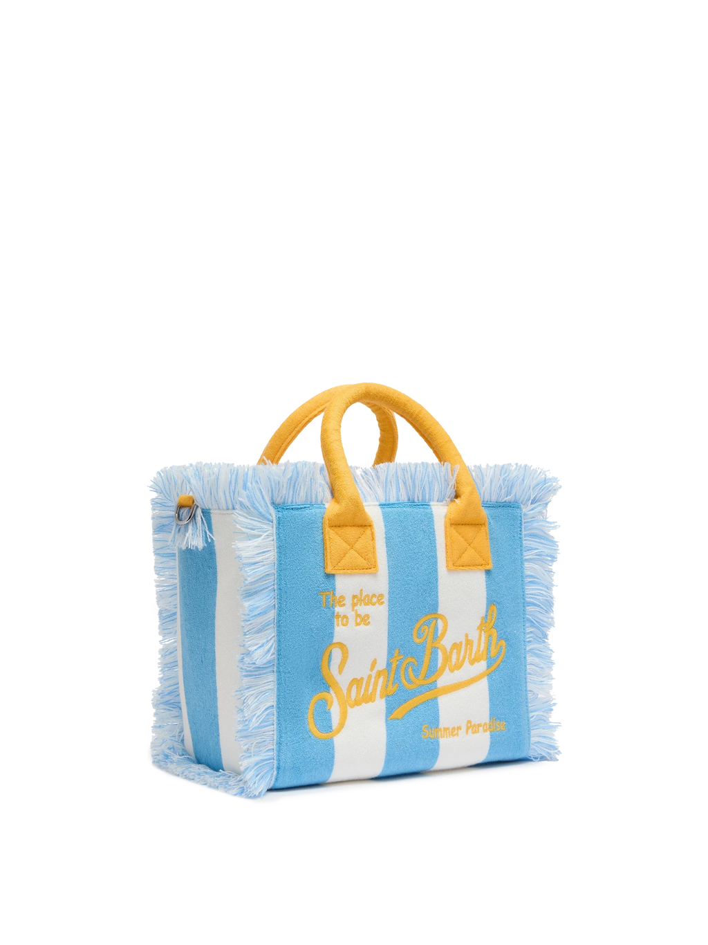 Borsa Colette in spugna azzurra con stampa a righe azzurre