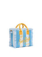 Borsa Colette in spugna azzurra con stampa a righe azzurre