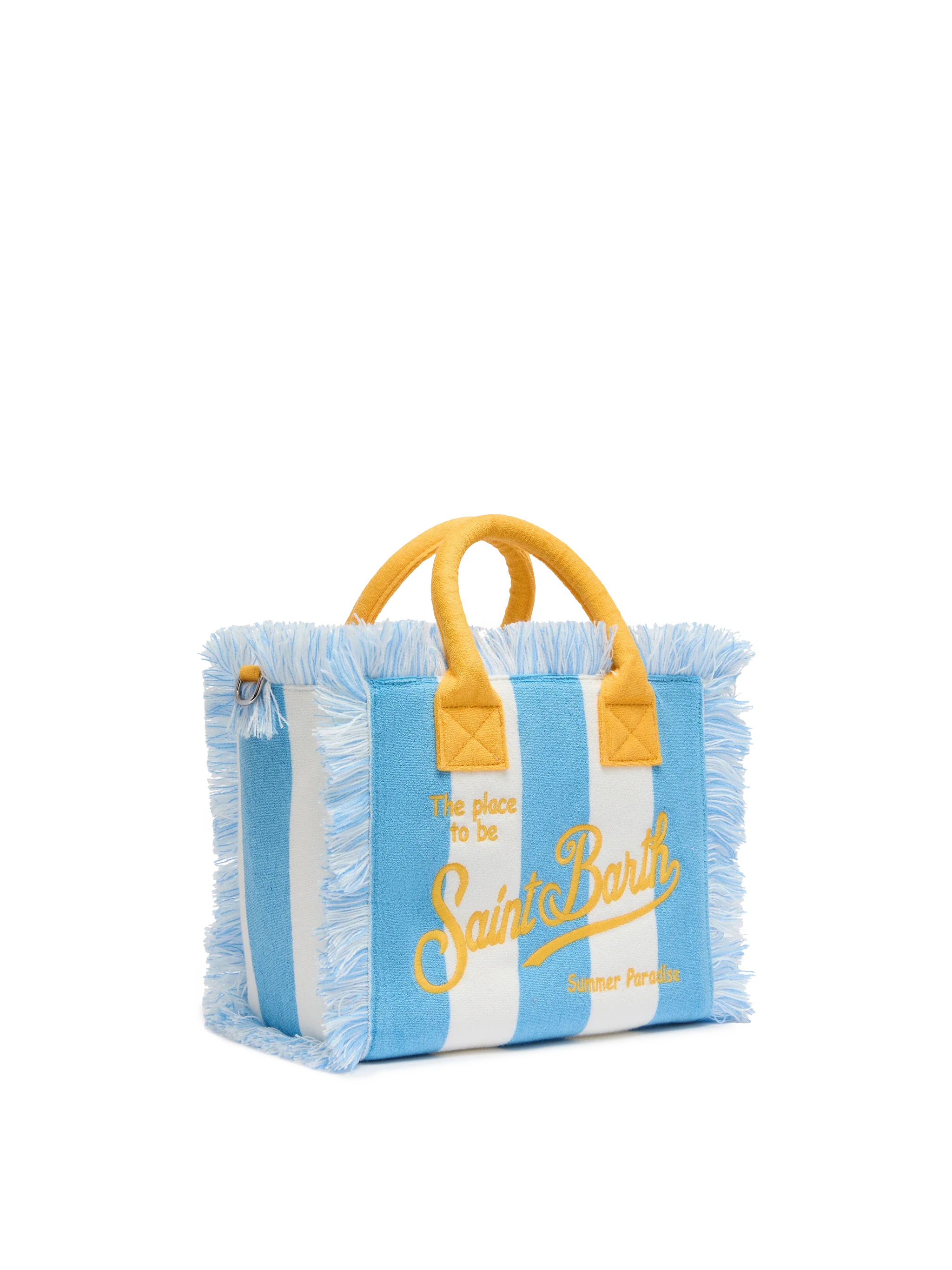 Borsa Colette in spugna azzurra con stampa a righe azzurre