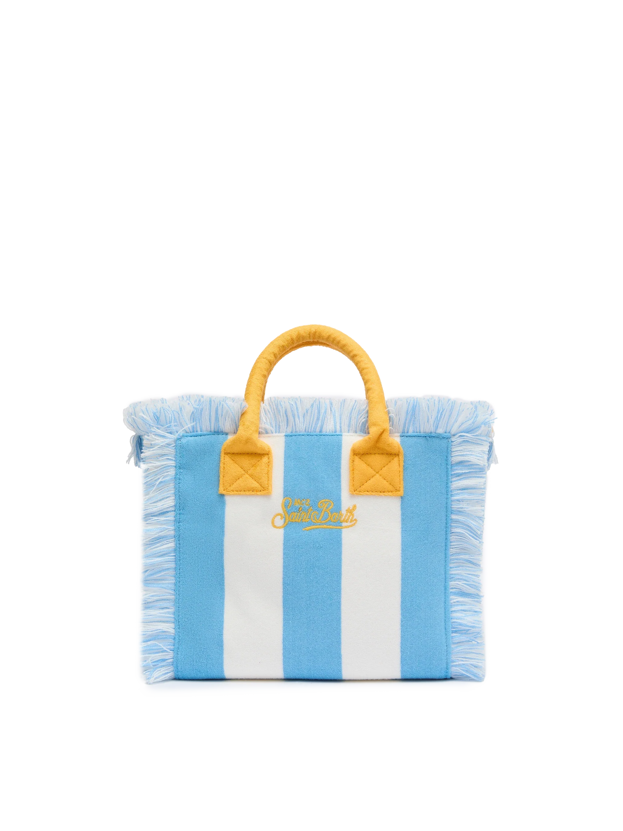 Borsa Colette in spugna azzurra con stampa a righe azzurre