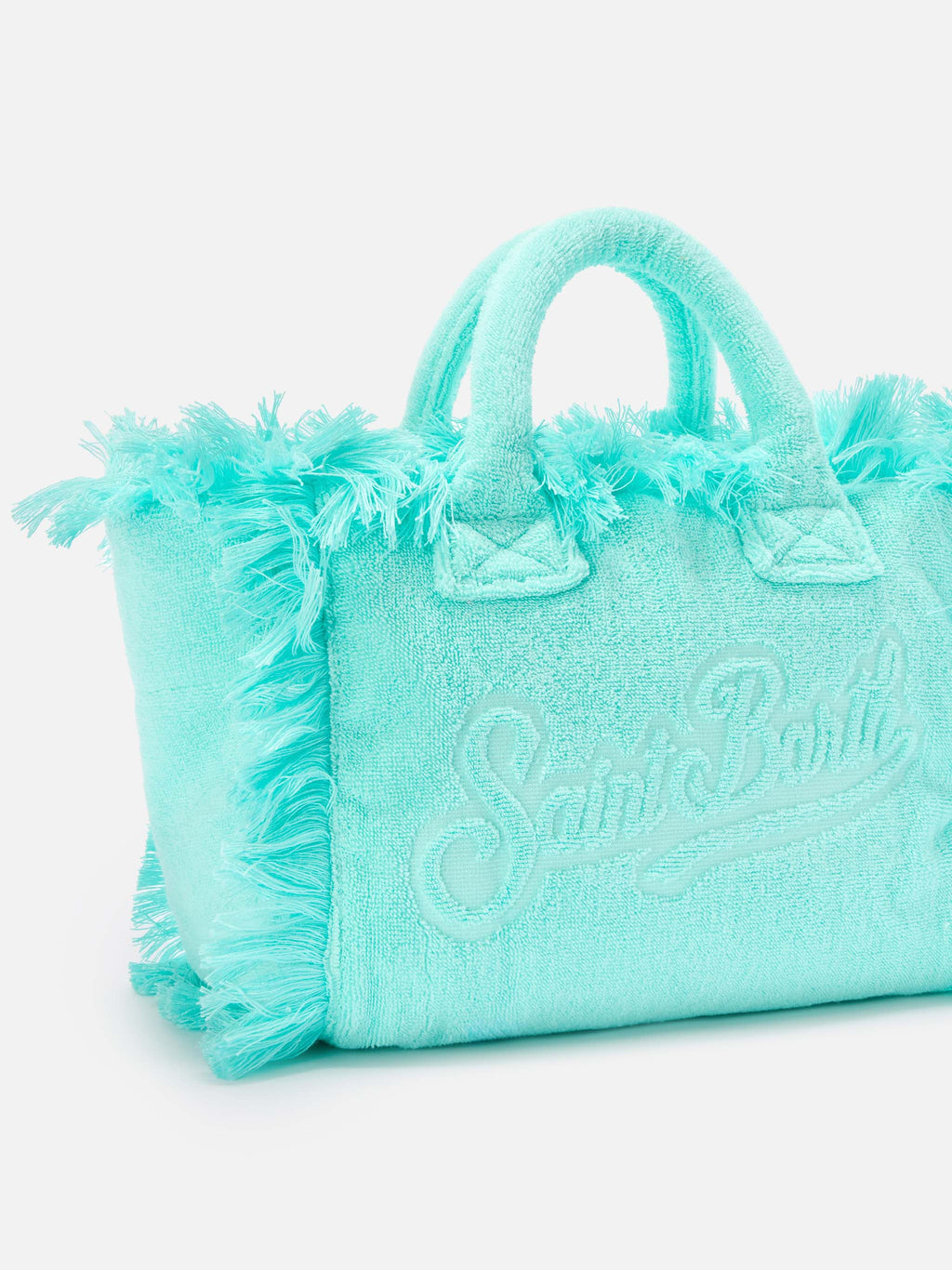 Borsa Colette in tessuto effetto spugna verde acqua tinta unita