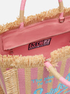 Borsa Colette effetto paglia con stampa a righe