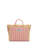 Borsa Colette effetto paglia con stampa a righe