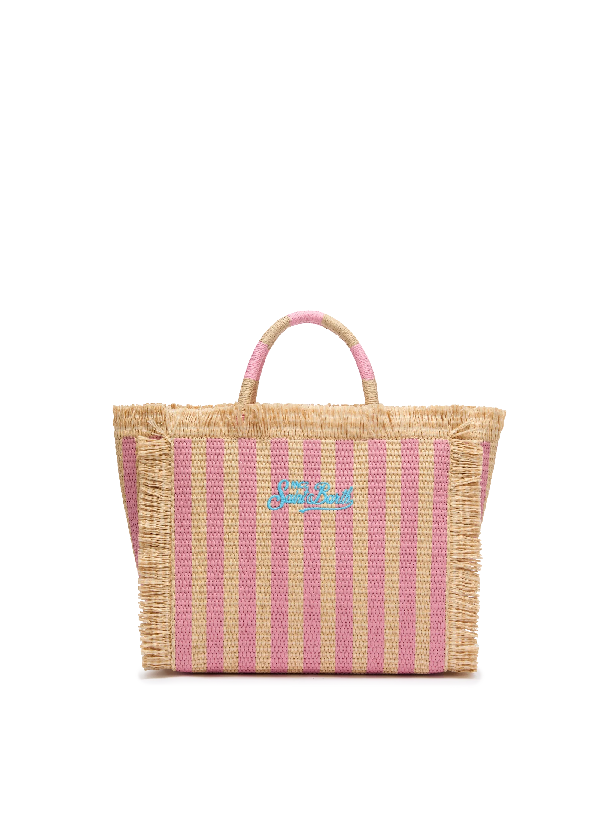 Borsa Colette effetto paglia con stampa a righe
