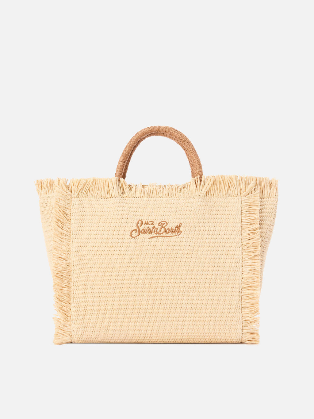Borsa Colette effetto paglia con logo ricamato