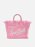 Borsa Colette in lino rosa tinta unita