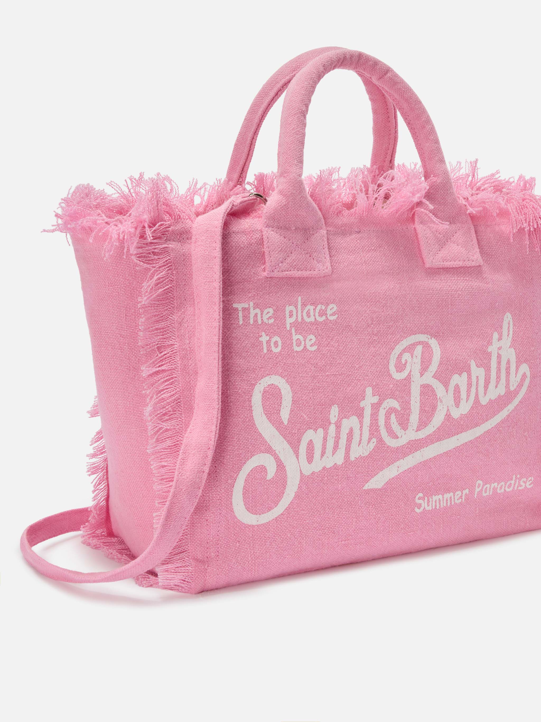 Borsa Colette in lino rosa tinta unita