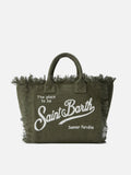 Borsa Colette in lino verde militare tinta unita