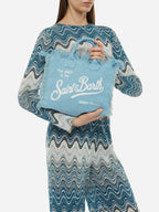 Borsa Colette in 100% LINO azzurro
