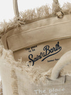 Borsa Colette in lino beige tinta unita
