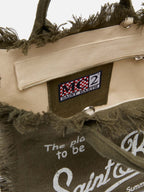 Borsa Colette in 100% LINO verde militare