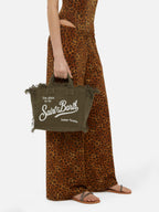 Borsa Colette in 100% LINO verde militare