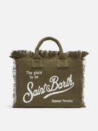 Borsa Colette in 100% LINO verde militare