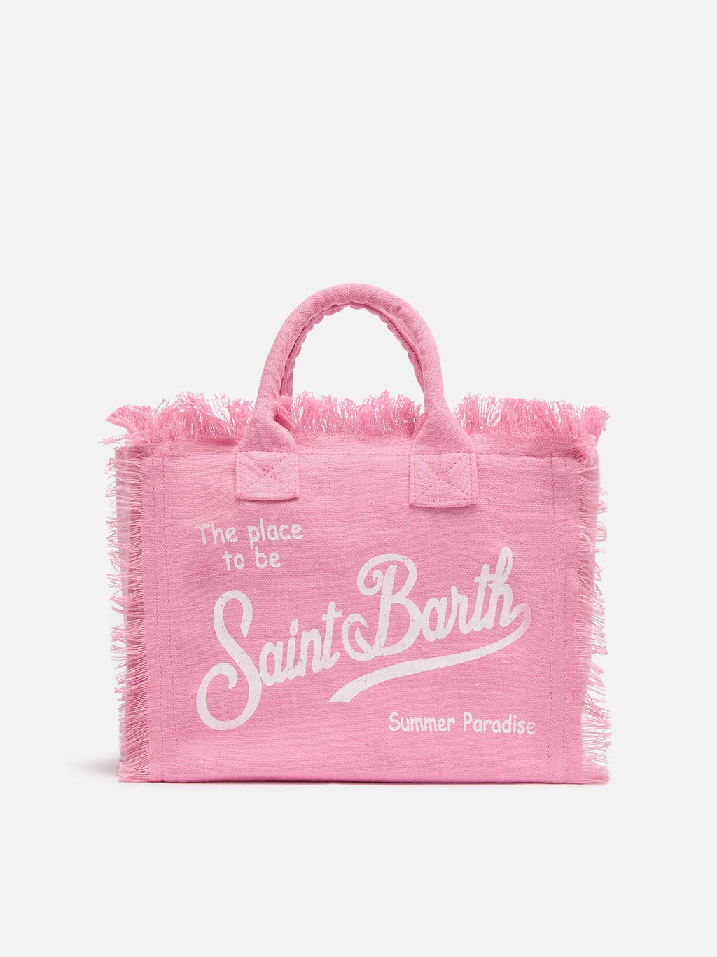 Borsa Colette in lino rosa tinta unita