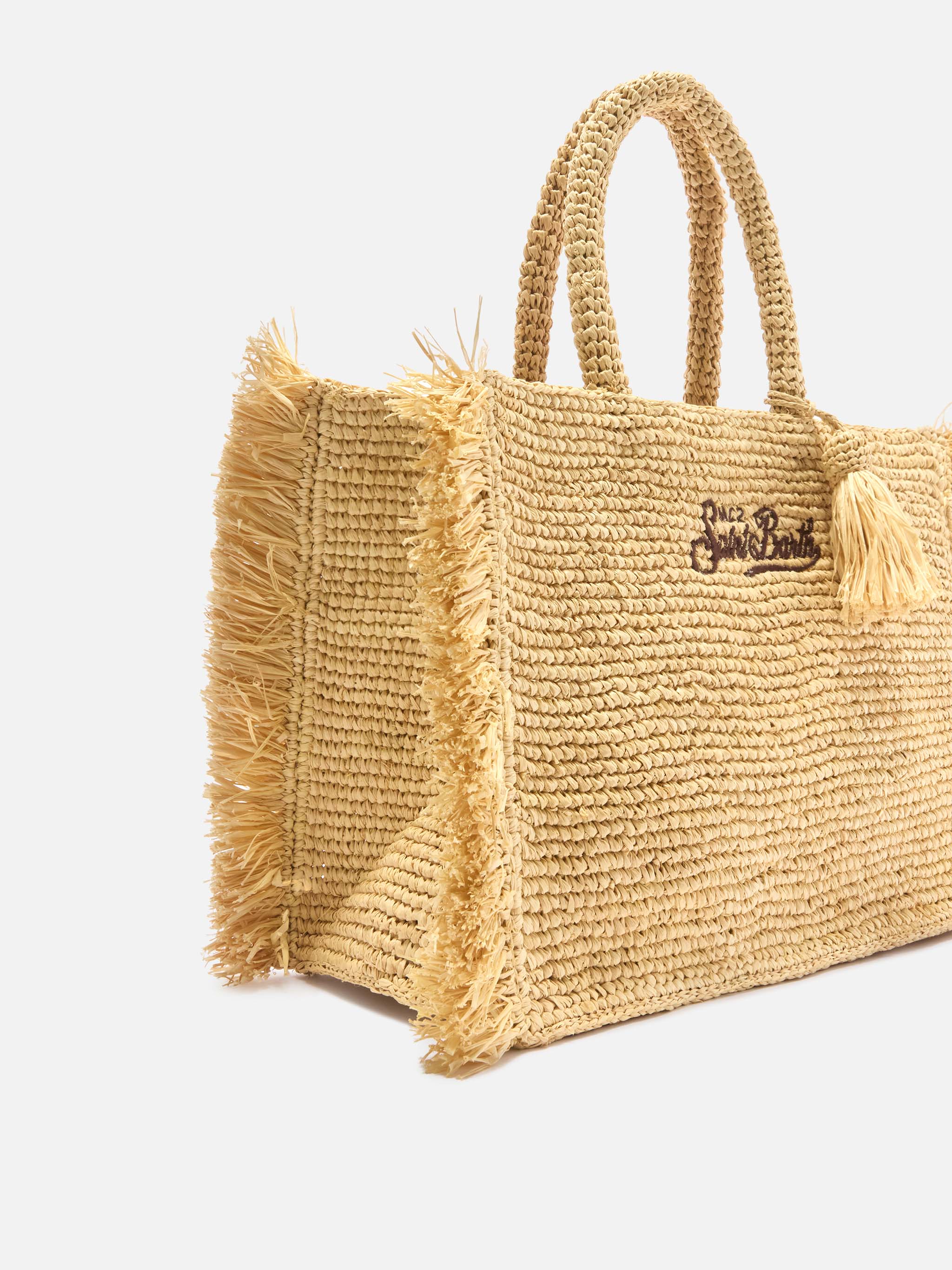 Borsa Colette in raffia con frange laterali