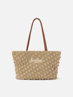 Borsa Tote Crochet medium con logo ricamato