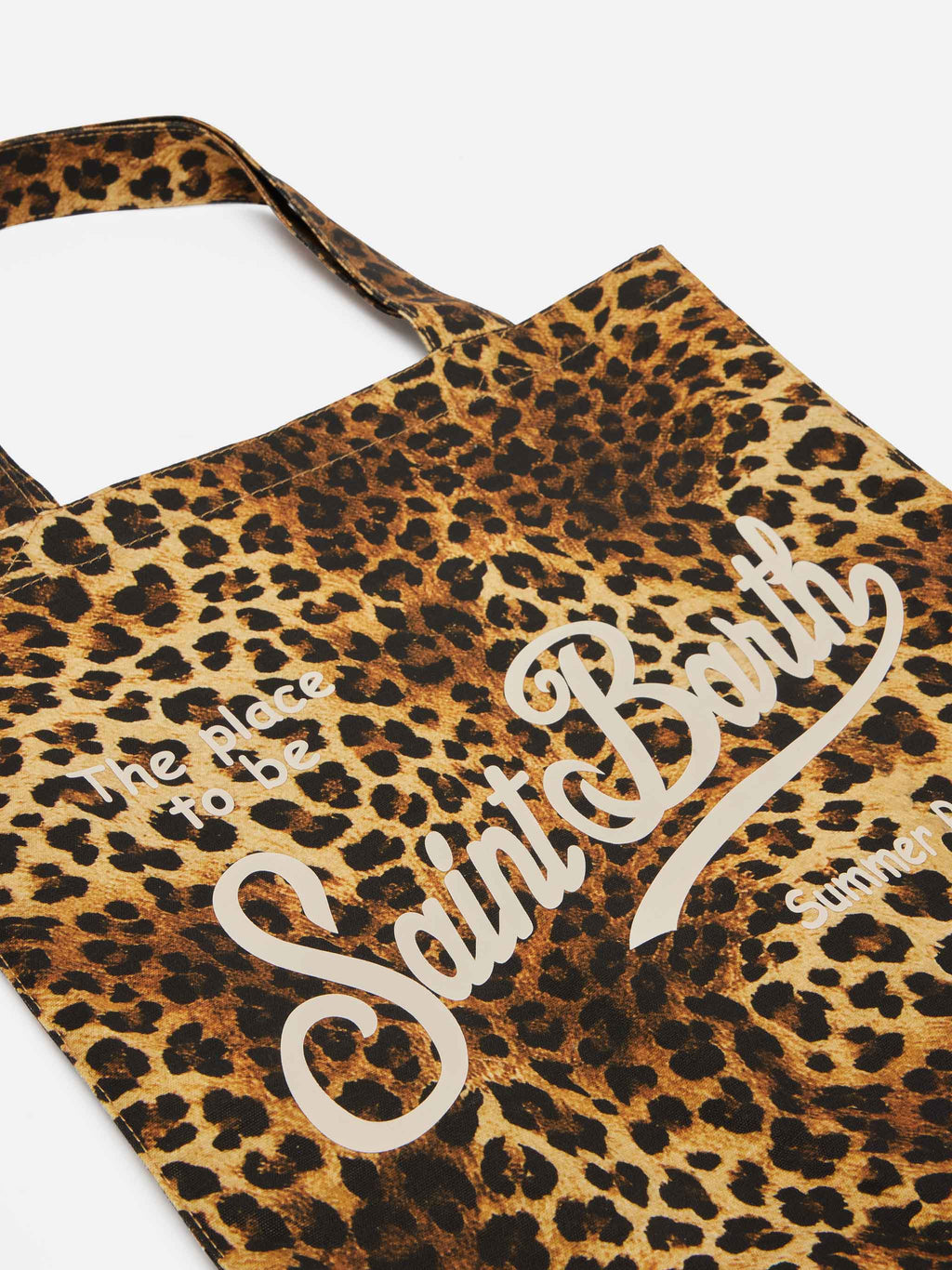 Borsa Essential in cotone animalier con logo Saint Barth