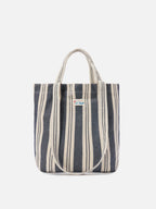 Borsa tote Essential Beach in cotone a righe blu e bianche