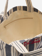 Borsa tote Essential Beach in cotone a righe blu e bianche