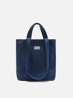 Borsa tote Essential Beach in cotone blu navy con logo ricamato