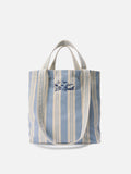 Borsa tote Essential Beach in cotone a righe azzurro e bianche