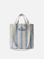 Borsa tote Essential Beach in cotone a righe azzurro e bianche