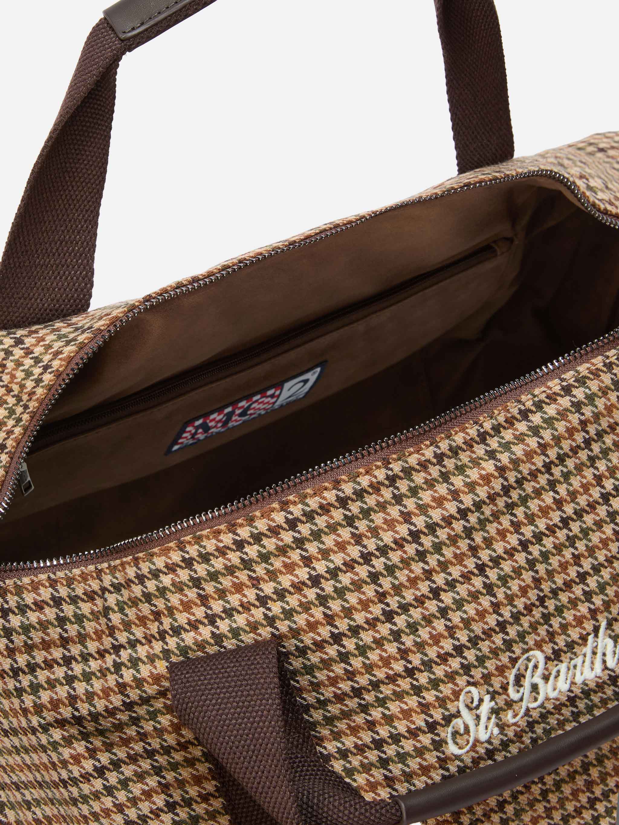 Borsone da viaggio Jetleg Wool in misto lana tweed
