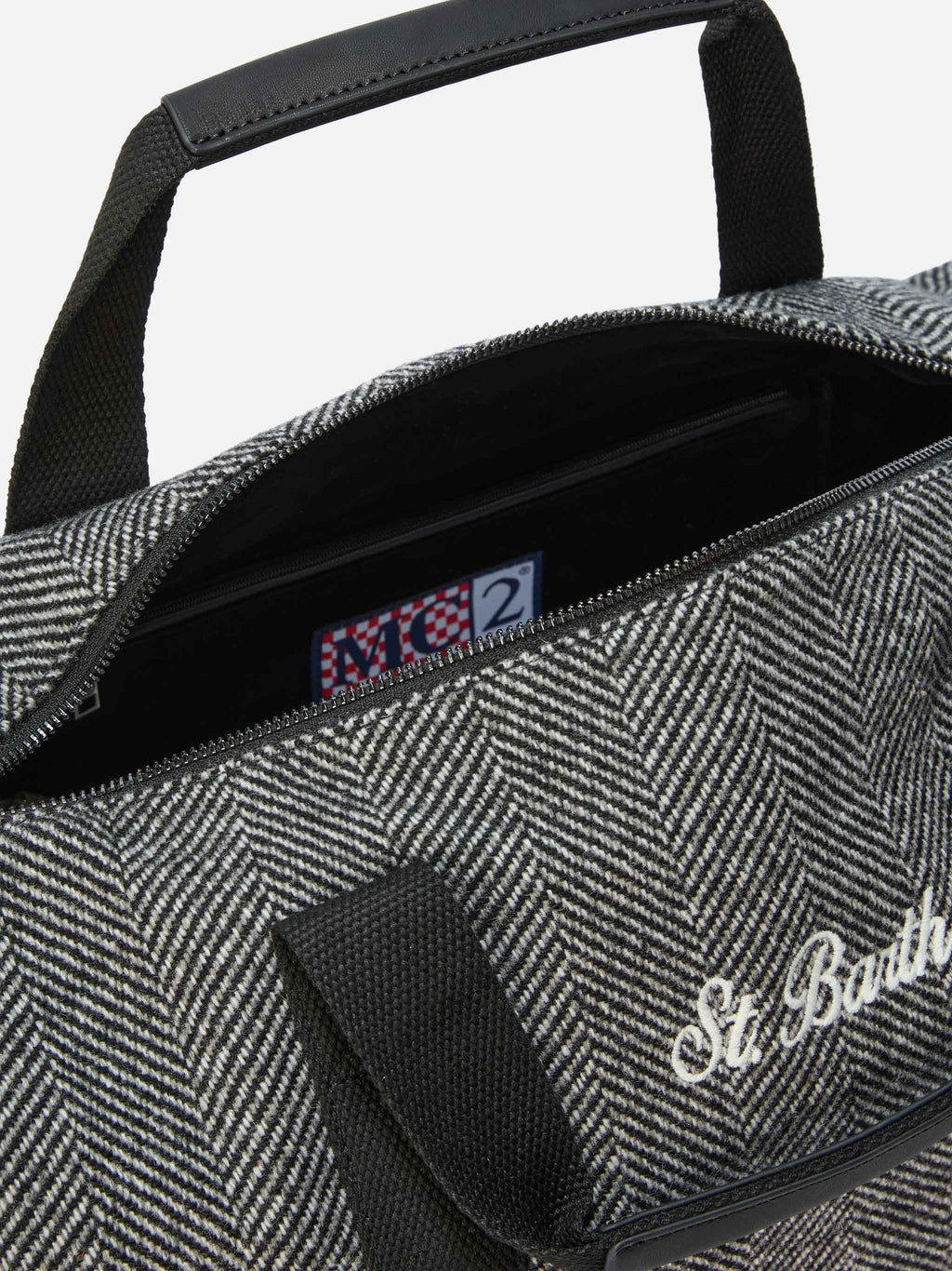 Borsone da viaggio Jetleg Wool in misto lana spigato