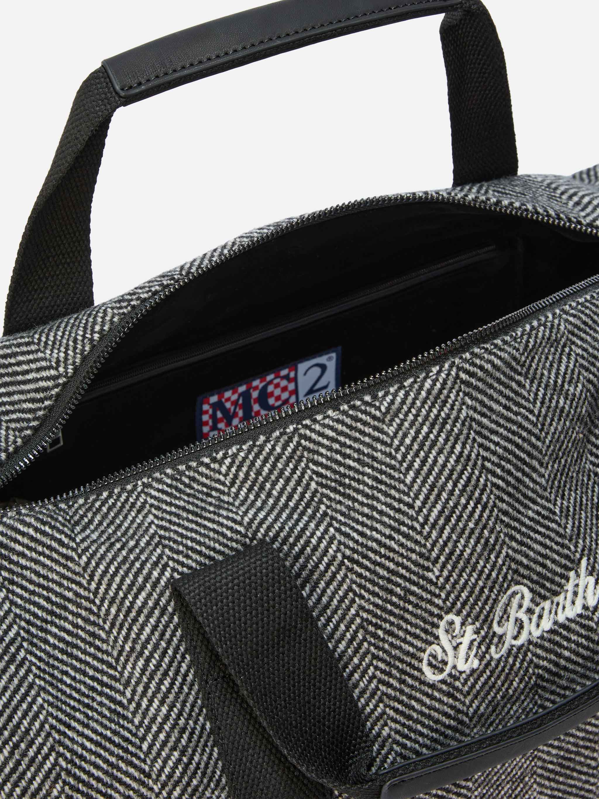 Borsone da viaggio Jetleg Wool in misto lana spigato