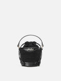 Borsa a secchiello Mila Tweed in misto lana tweed nero