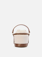 Borsa a secchiello Mila Teddy in sherpa bianco