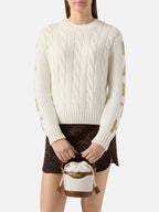 Borsa a secchiello Mila Teddy in sherpa bianco