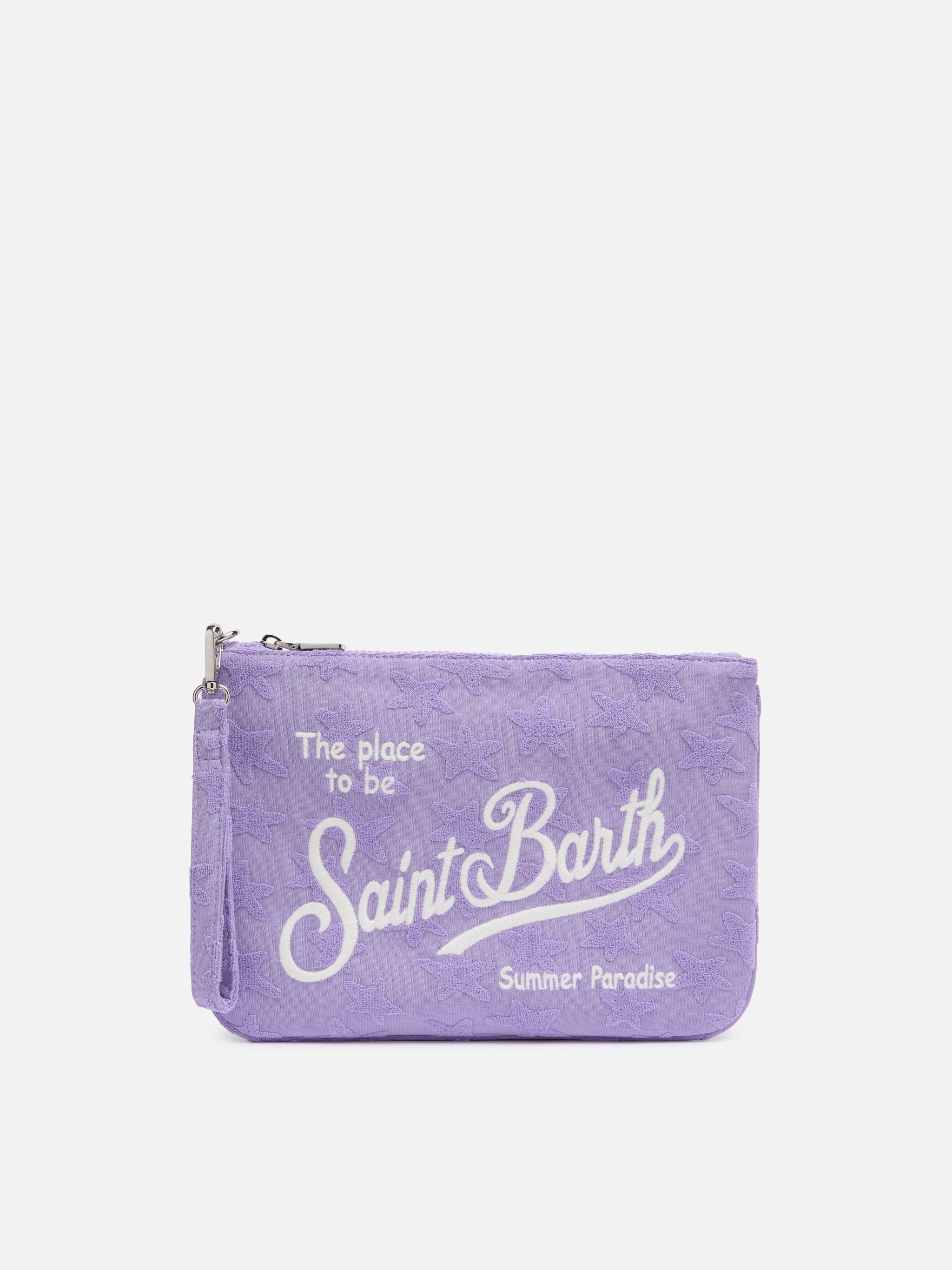Pochette Parisienne in spugna in rilievo lilla