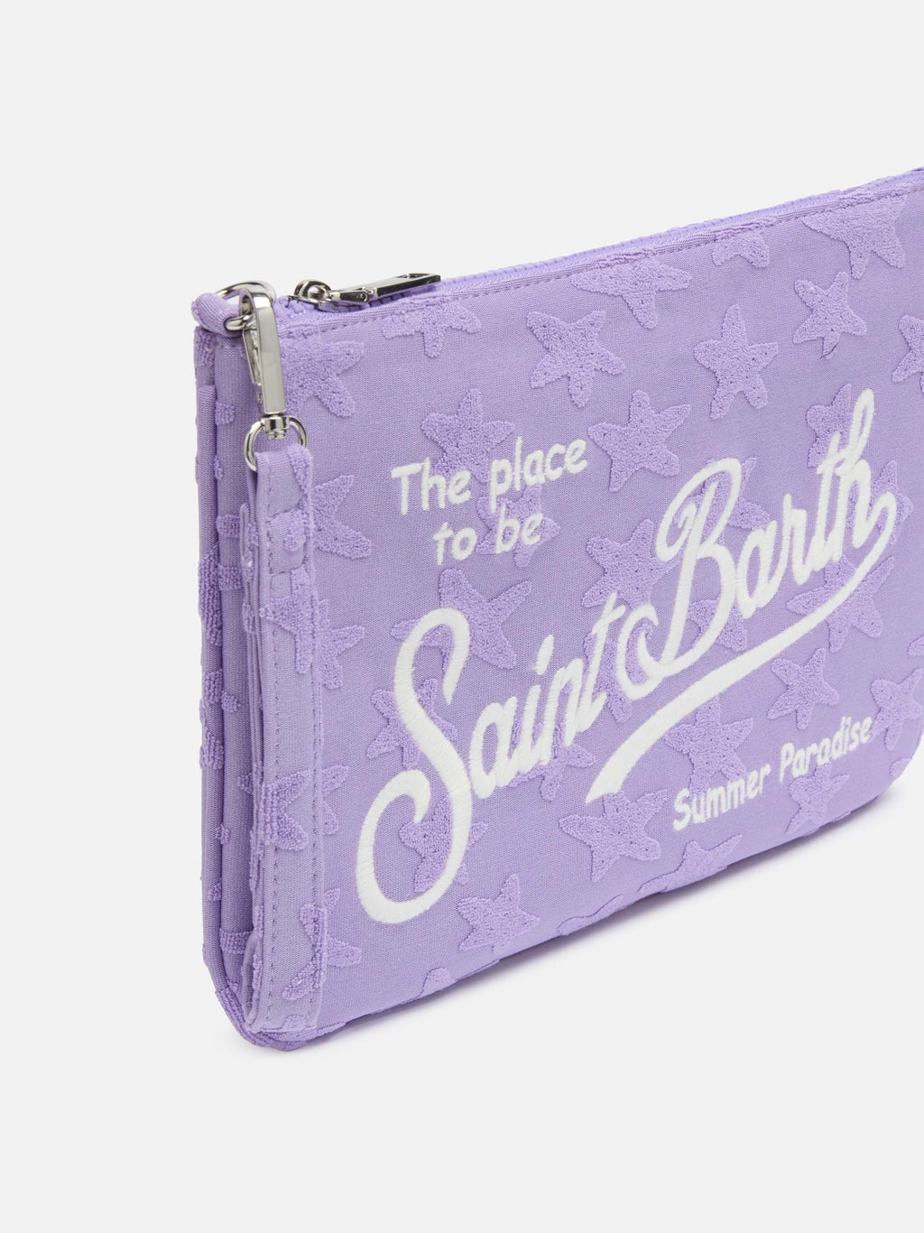 Pochette Parisienne in spugna in rilievo lilla