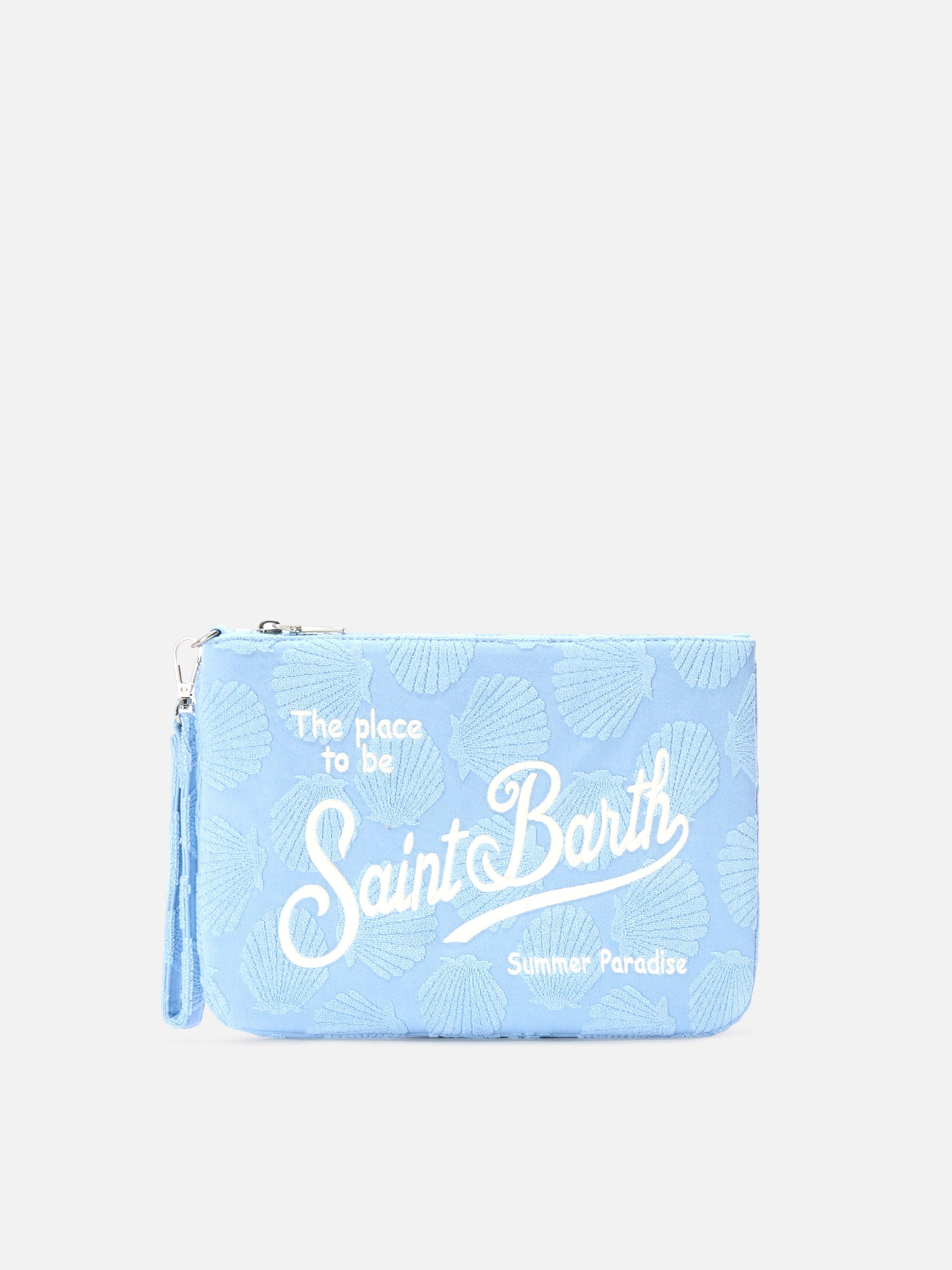 Parisienne Sponge pouch con motivo conchiglie in rilievo e trcolla removibile