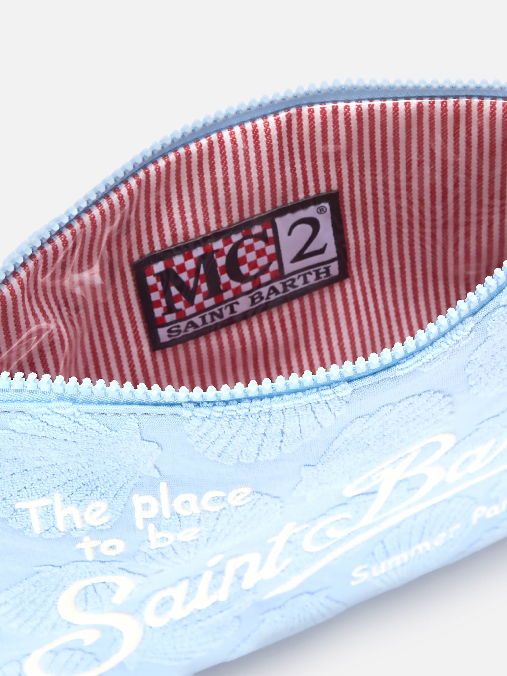 Parisienne Sponge pouch con motivo conchiglie in rilievo e trcolla removibile