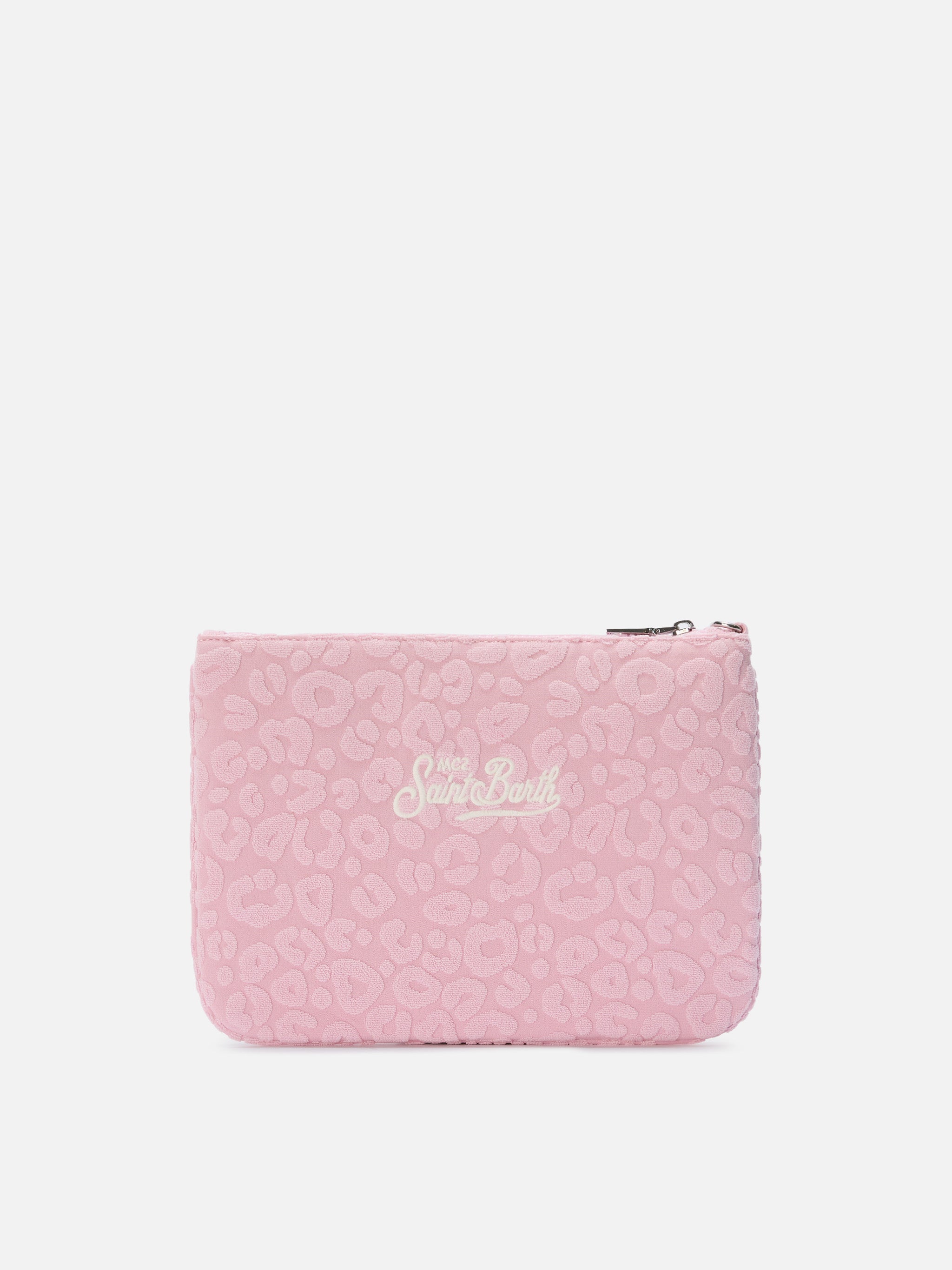 Parisienne Sponge pouch con motivo leopardato in rilievo e trcolla removibile